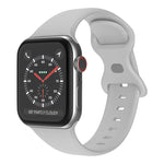 Butterfly Buckle Silicone Watchband, Size: S For Apple Watch Series, 7 45mm / 6&SE&5&4 44mm / 3&2&1 42mm