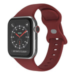 Butterfly Buckle Silicone Watchband, Size: S For Apple Watch Series, 7 45mm / 6&SE&5&4 44mm / 3&2&1 42mm