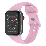 Butterfly Buckle Silicone Watchband, Size: S For Apple Watch Series, 7 45mm / 6&SE&5&4 44mm / 3&2&1 42mm
