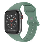 Butterfly Buckle Silicone Watchband, Size: S For Apple Watch Series, 7 45mm / 6&SE&5&4 44mm / 3&2&1 42mm