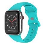 Butterfly Buckle Silicone Watchband, Size: S For Apple Watch Series, 7 45mm / 6&SE&5&4 44mm / 3&2&1 42mm