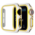 غطاء ساعة من PC مطلي بالكهرباء ذو لونين لسلسلة Apple Watch 3 و 2 و 1 38 مم، 3 و 2 و 1 42 مم
