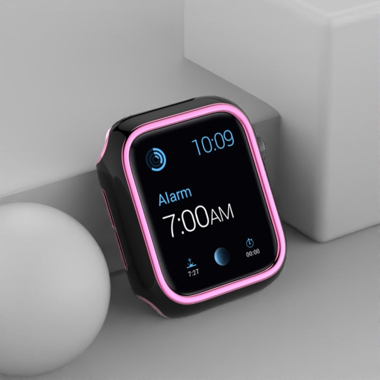 غطاء ساعة من PC مطلي بالكهرباء ذو لونين لسلسلة Apple Watch 3 و 2 و 1 38 مم، 3 و 2 و 1 42 مم