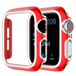 غطاء ساعة من PC مطلي بالكهرباء ذو لونين لسلسلة Apple Watch 3 و 2 و 1 38 مم، 3 و 2 و 1 42 مم
