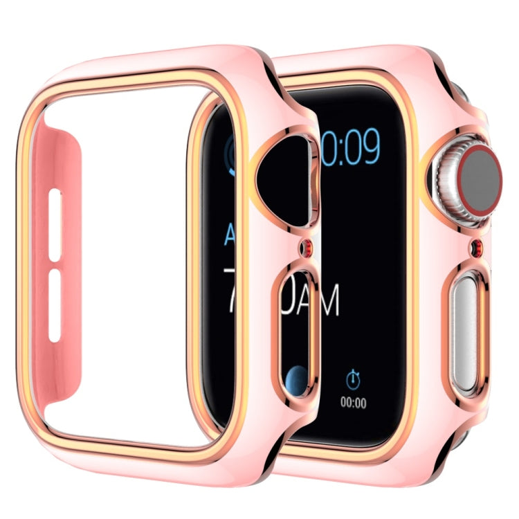 غطاء ساعة من PC مطلي بالكهرباء ذو لونين لسلسلة Apple Watch 3 و 2 و 1 38 مم، 3 و 2 و 1 42 مم