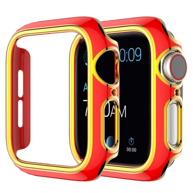 غطاء ساعة من PC مطلي بالكهرباء ذو لونين لسلسلة Apple Watch 3 و 2 و 1 38 مم، 3 و 2 و 1 42 مم