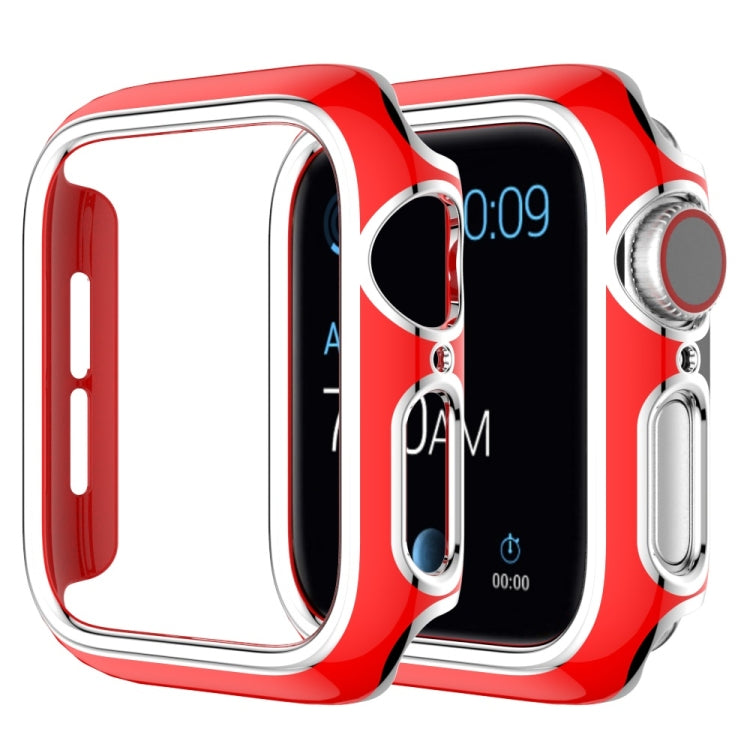 غطاء ساعة من PC مطلي بالكهرباء ذو لونين لسلسلة Apple Watch 3 و 2 و 1 38 مم، 3 و 2 و 1 42 مم