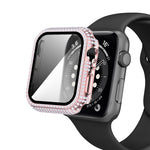 Diamond PC + Tempered Glass Watch Case For Apple Watch Series, 3&2&1 38mm, 3&2&1 42mm