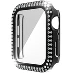 Double-Row Diamond PC+Tempered Glass Watch Case For Apple Watch Series, 3&2&1 38mm, 3&2&1 42mm