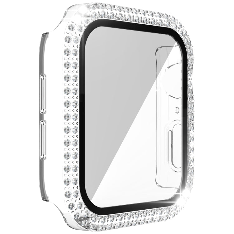 Double-Row Diamond PC+Tempered Glass Watch Case For Apple Watch Series, 3&2&1 38mm, 3&2&1 42mm