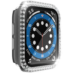 Double-Row Diamond PC+Tempered Glass Watch Case For Apple Watch Series, 3&2&1 38mm, 3&2&1 42mm