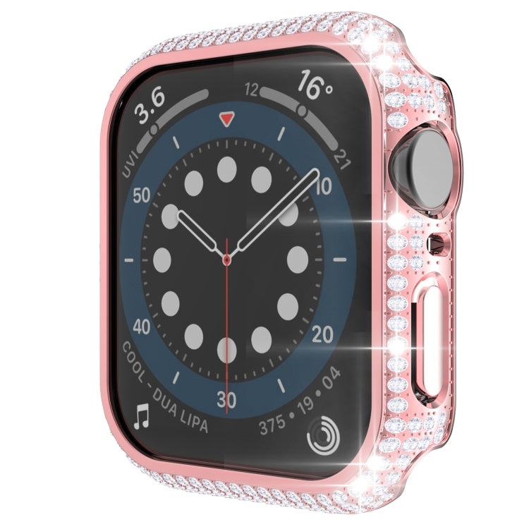 غطاء ساعة من البلاستيك المقوى المجوف مزين بألماس لسلسلة Apple Watch، 3&2&1 38مم، 3&2&1 42مم
