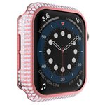 غطاء ساعة من البلاستيك المقوى المجوف مزين بألماس لسلسلة Apple Watch، 3&2&1 38مم، 3&2&1 42مم