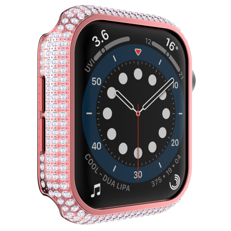غطاء ساعة من البلاستيك المقوى المجوف مزين بألماس لسلسلة Apple Watch، 3&2&1 38مم، 3&2&1 42مم