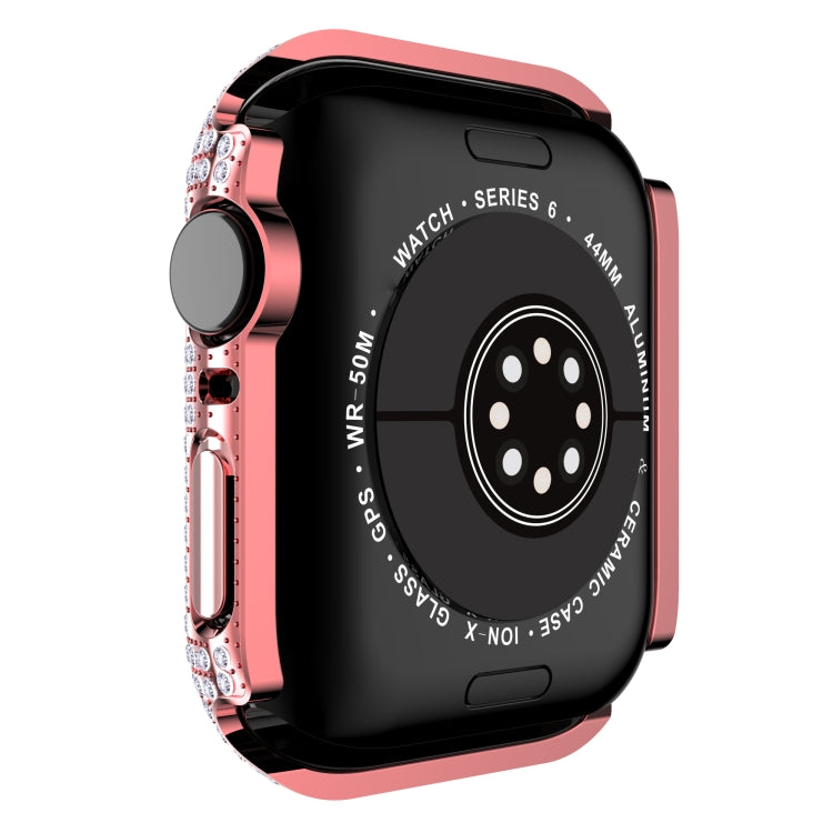 غطاء ساعة من البلاستيك المقوى المجوف مزين بألماس لسلسلة Apple Watch، 3&2&1 38مم، 3&2&1 42مم