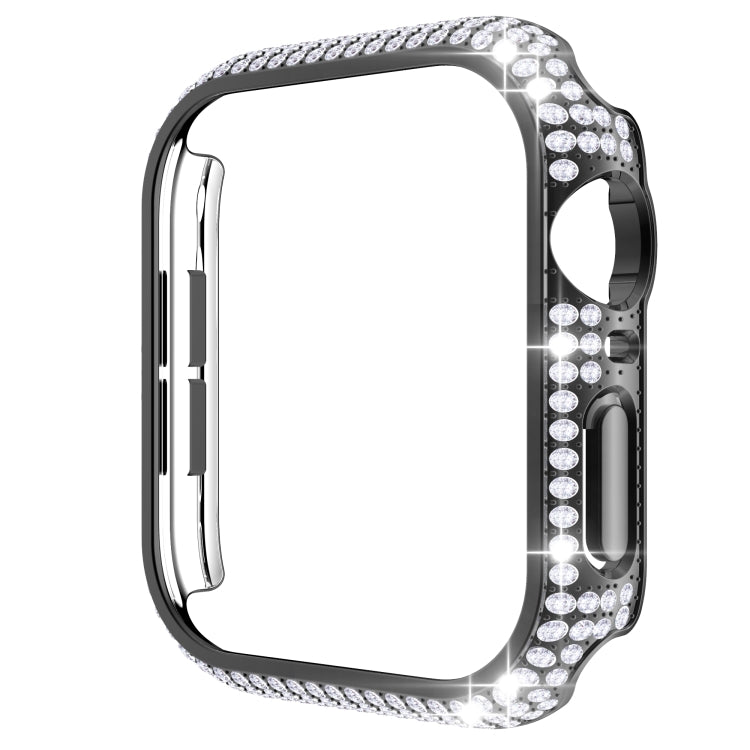 غطاء ساعة من البلاستيك المقوى المجوف مزين بألماس لسلسلة Apple Watch، 3&2&1 38مم، 3&2&1 42مم