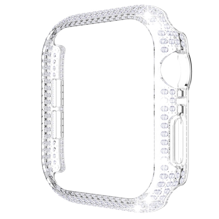 غطاء ساعة من البلاستيك المقوى المجوف مزين بألماس لسلسلة Apple Watch، 3&2&1 38مم، 3&2&1 42مم