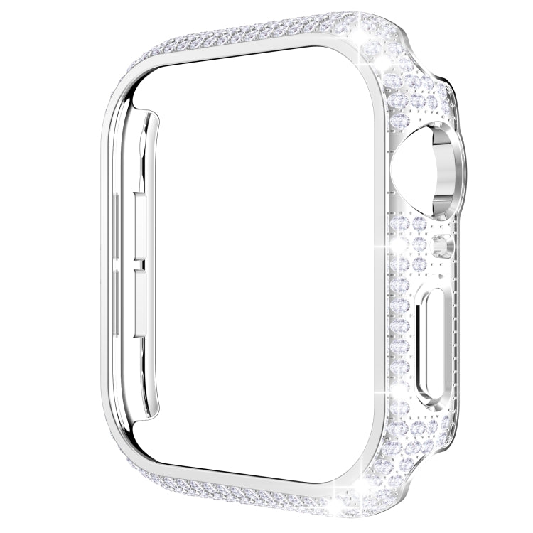 غطاء ساعة من البلاستيك المقوى المجوف مزين بألماس لسلسلة Apple Watch، 3&2&1 38مم، 3&2&1 42مم