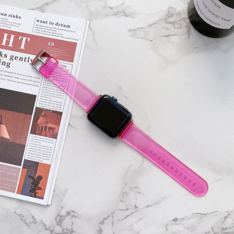 Jelly Transparent Watchband For Apple Watch Series, 7 41mm / 6&SE&5&4 40mm / 3&2&1 38mm, 7 45mm / 6&SE&5&4 44mm / 3&2&1 42mm