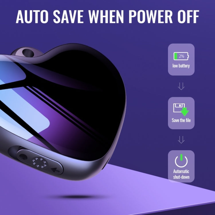 قلم تسجيل ذكي عالي الدقة مع تقليل الضوضاء وتحكم صوتي على شكل قلادة قلب Q66، 4GB، 8GB، 16GB، 32GB، 64GB