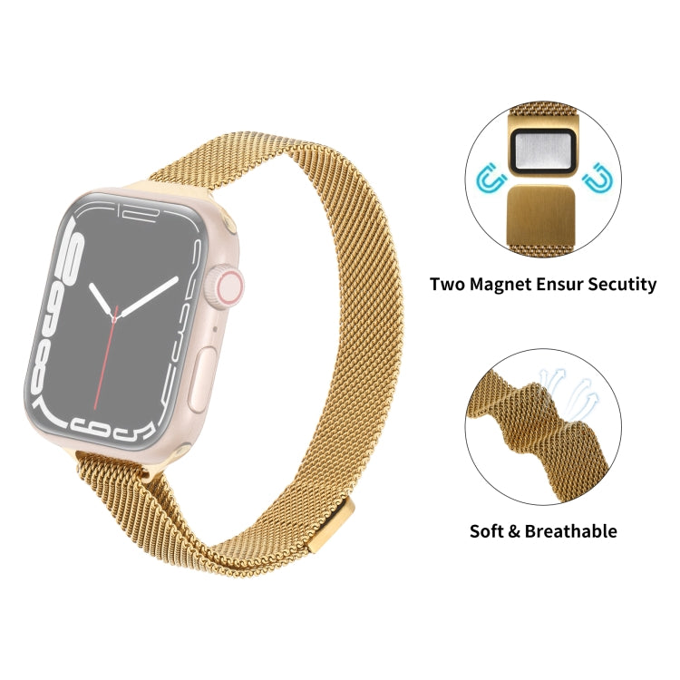 Milanese Small Waist Watchband For Apple Watch Series, 7 41mm / 6&SE&5&4 40mm / 3&2&1 38mm, 7 45mm / 6&SE&5&4 44mm / 3&2&1 42mm