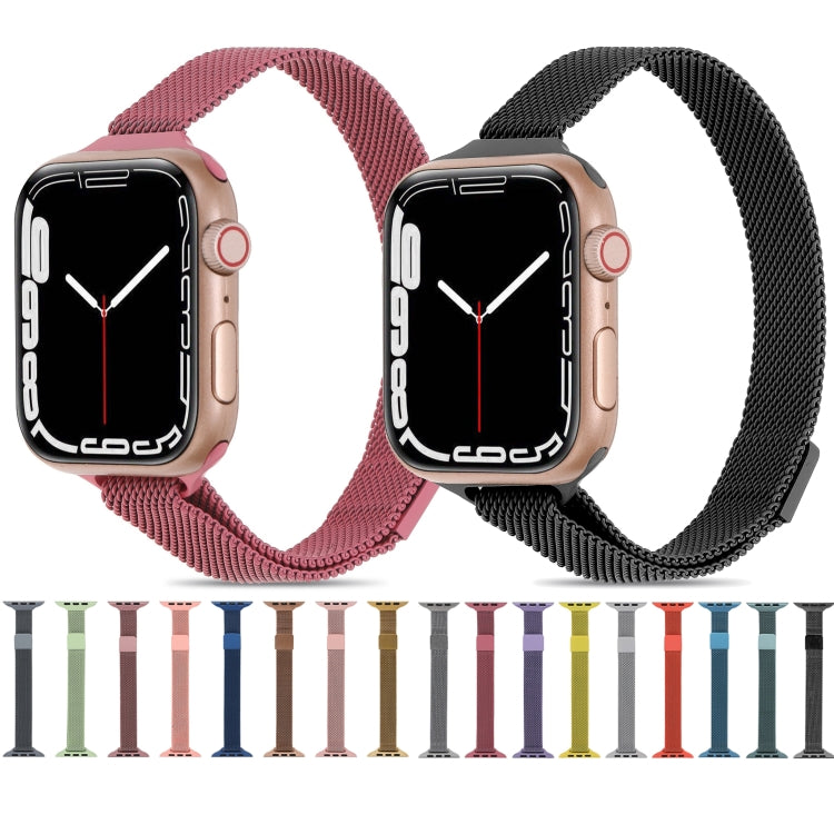 Milanese Small Waist Watchband For Apple Watch Series, 7 41mm / 6&SE&5&4 40mm / 3&2&1 38mm, 7 45mm / 6&SE&5&4 44mm / 3&2&1 42mm