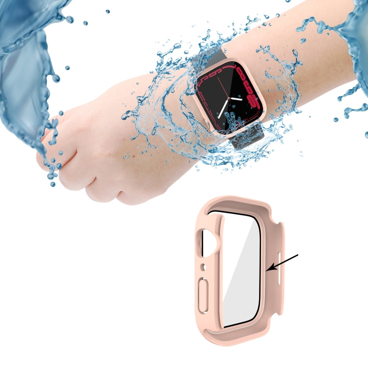 PC + Tempered Glass Film Waterproof Watch Case with Lower Cover For Apple Watch Series 9 / 8 / 7 45mm, 9 / 8 / 7 41mm, 9 / 8 / 7 45mm