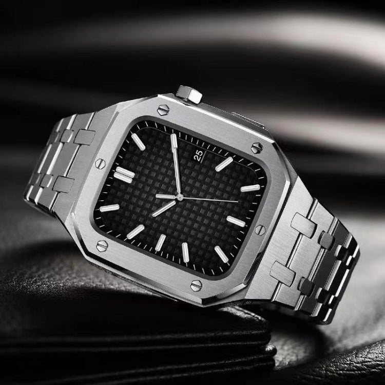 Integrated Oak Metal Watchband + Watch Case For Apple Watch Series 9 / 8 / 7 45mm, For Apple Watch Series 9 / 8 / 7 45mm