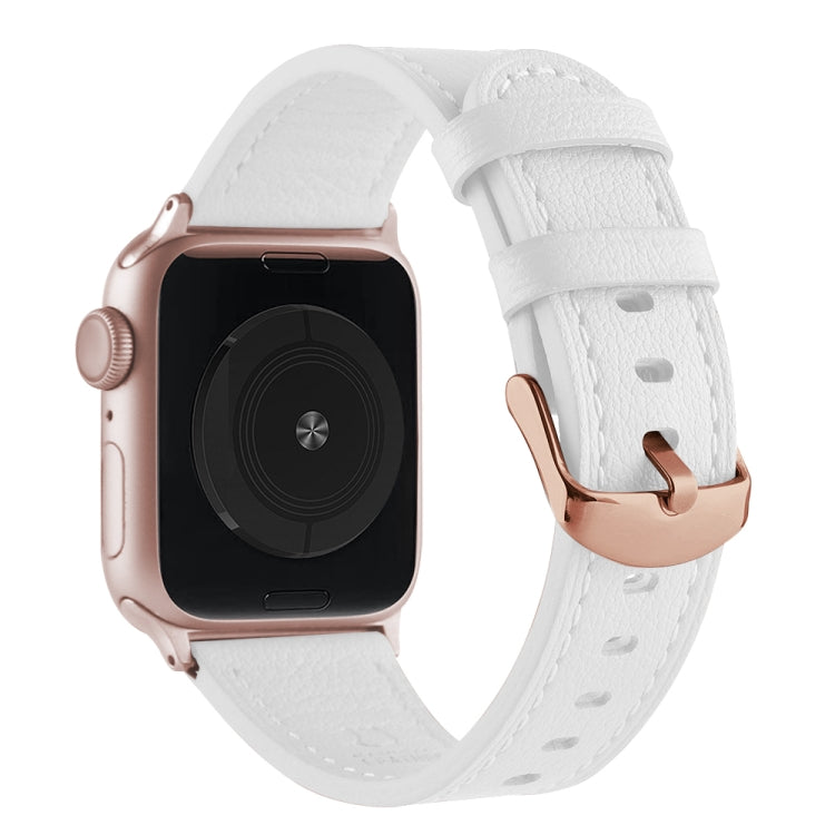 Small Waist Genuine Leather Watchband For Apple Watch Series, 7 41mm / 6&SE&5&4 40mm / 3&2&1 38mm, 7 45mm / 6&SE&5&4 44mm / 3&2&1 42mm