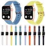 Small Waist Genuine Leather Watchband For Apple Watch Series, 7 41mm / 6&SE&5&4 40mm / 3&2&1 38mm, 7 45mm / 6&SE&5&4 44mm / 3&2&1 42mm