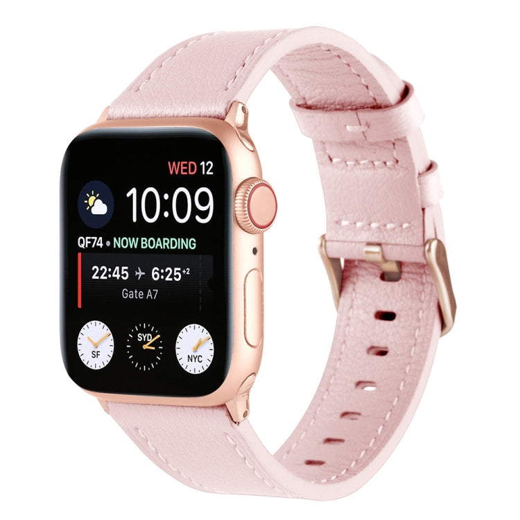 Small Waist Genuine Leather Watchband For Apple Watch Series, 7 41mm / 6&SE&5&4 40mm / 3&2&1 38mm, 7 45mm / 6&SE&5&4 44mm / 3&2&1 42mm