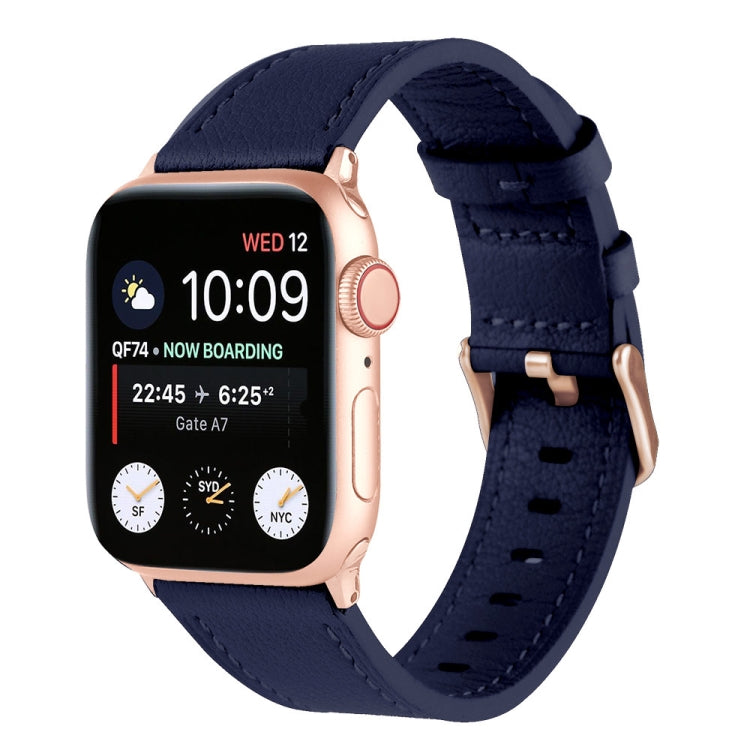 Small Waist Genuine Leather Watchband For Apple Watch Series, 7 41mm / 6&SE&5&4 40mm / 3&2&1 38mm, 7 45mm / 6&SE&5&4 44mm / 3&2&1 42mm