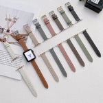 Plain Leather Watchband For Apple Watch Series, 7 41mm / 6&SE&5&4 40mm / 3&2&1 38mm, 7 45mm / 6&SE&5&4 44mm / 3&2&1 42mm