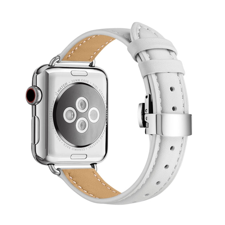 Slimming Butterfly Buckle Watchband For Apple Watch Series, 7 41mm / 6&SE&5&4 40mm / 3&2&1 38mm