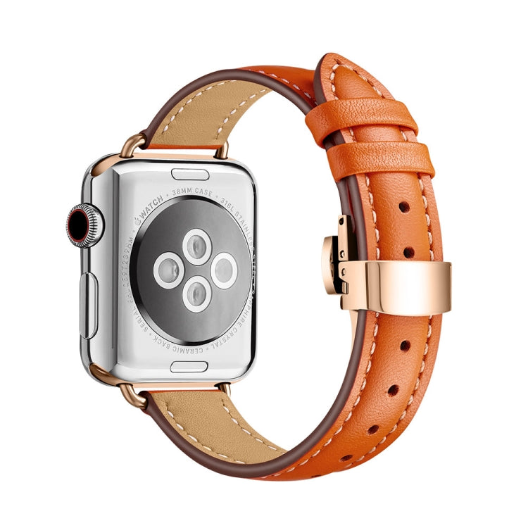 Slimming Butterfly Buckle Watchband For Apple Watch Series, 7 41mm / 6&SE&5&4 40mm / 3&2&1 38mm