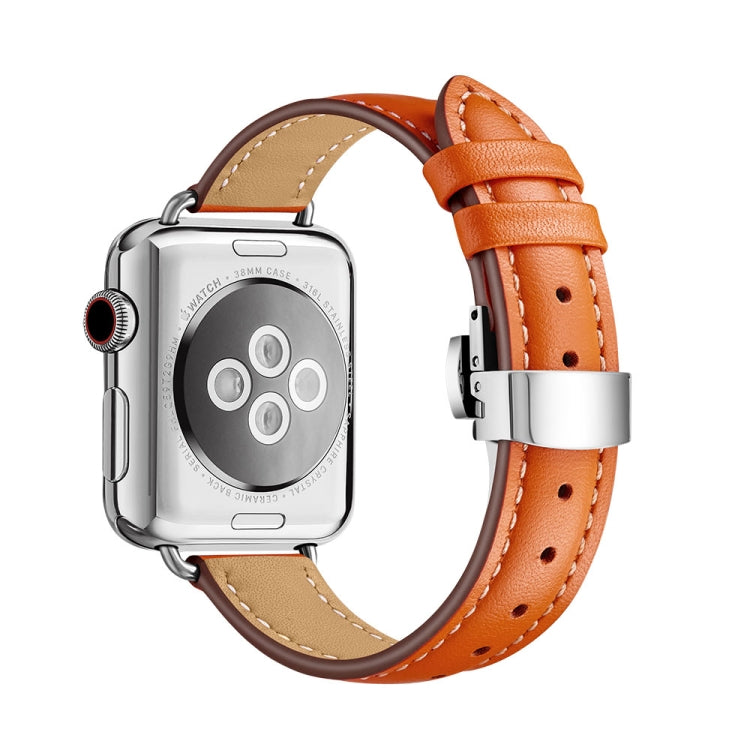 Slimming Butterfly Buckle Watchband For Apple Watch Series, 7 41mm / 6&SE&5&4 40mm / 3&2&1 38mm