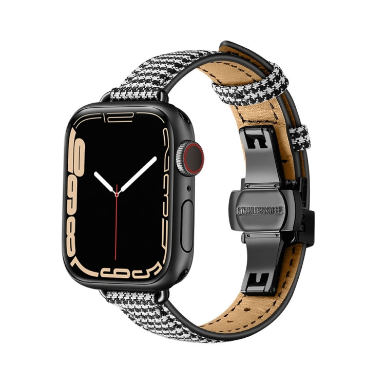 Slimming Butterfly Buckle Watchband For Apple Watch Series, 7 41mm / 6&SE&5&4 40mm / 3&2&1 38mm