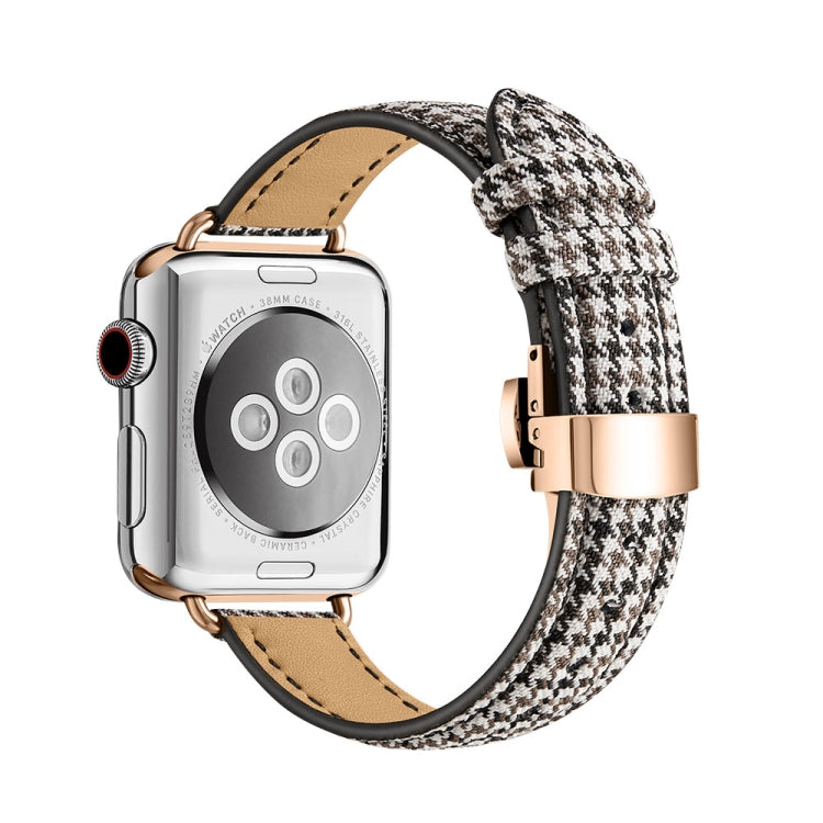 Slimming Butterfly Buckle Watchband For Apple Watch Series, 7 41mm / 6&SE&5&4 40mm / 3&2&1 38mm