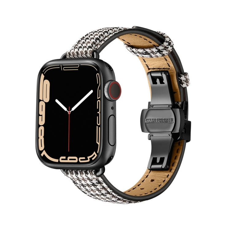 Slimming Butterfly Buckle Watchband For Apple Watch Series, 7 41mm / 6&SE&5&4 40mm / 3&2&1 38mm