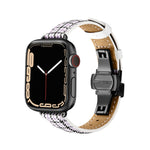 Slimming Butterfly Buckle Watchband For Apple Watch Series, 7 41mm / 6&SE&5&4 40mm / 3&2&1 38mm