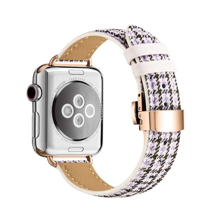 Slimming Butterfly Buckle Watchband For Apple Watch Series, 7 41mm / 6&SE&5&4 40mm / 3&2&1 38mm