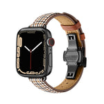 Slimming Butterfly Buckle Watchband For Apple Watch Series, 7 41mm / 6&SE&5&4 40mm / 3&2&1 38mm