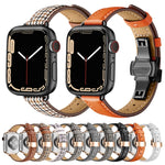 Slimming Butterfly Buckle Watchband For Apple Watch Series, 7 41mm / 6&SE&5&4 40mm / 3&2&1 38mm