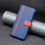BF13 Color Matching Cross Texture Leather Phone Case, For iPhone 13 Pro Max