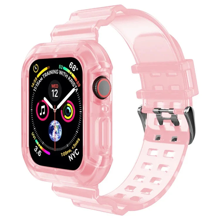 Transparent Watch Band For Apple Watch Series 8&7 45mm / SE 2&6&SE&5&4 44mm / 3&2&1 42mm(Transparent Brown), 7 41mm / 6&SE&5&4 40mm / 3&2&1 38mm, 7 45mm / 6&SE&5&4 44mm / 3&2&1 42mm