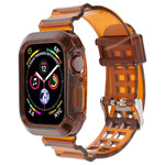 Transparent Watch Band For Apple Watch Series 8&7 45mm / SE 2&6&SE&5&4 44mm / 3&2&1 42mm(Transparent Brown), 7 41mm / 6&SE&5&4 40mm / 3&2&1 38mm, 7 45mm / 6&SE&5&4 44mm / 3&2&1 42mm