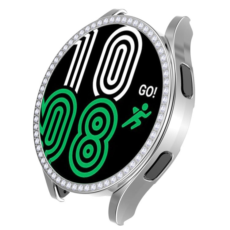 Single Row Diamond Hollowed PC Watch Case, For Samsung Galaxy Watch4 44mm