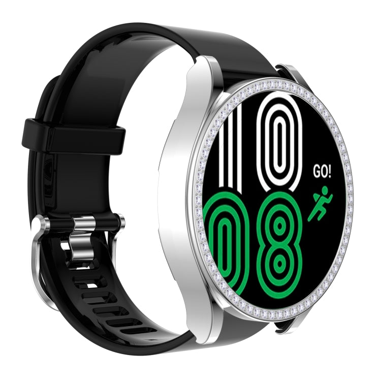 Single Row Diamond Hollowed PC Watch Case, For Samsung Galaxy Watch4 44mm