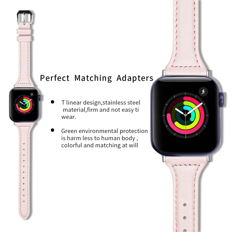 Genuine Leather Watch Band For Apple Watch Series, 7 41mm / 6&SE&5&4 40mm / 3&2&1 38mm, 7 45mm / 6&SE&5&4 44mm / 3&2&1 42mm