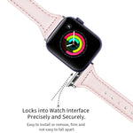 Genuine Leather Watch Band For Apple Watch Series, 7 41mm / 6&SE&5&4 40mm / 3&2&1 38mm, 7 45mm / 6&SE&5&4 44mm / 3&2&1 42mm